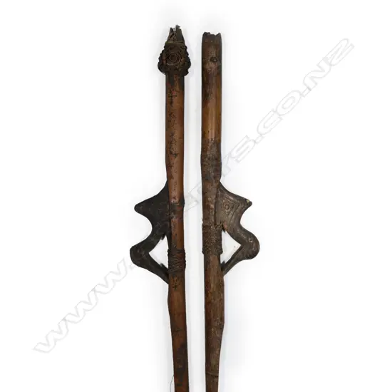 Two old PNG spear throwers