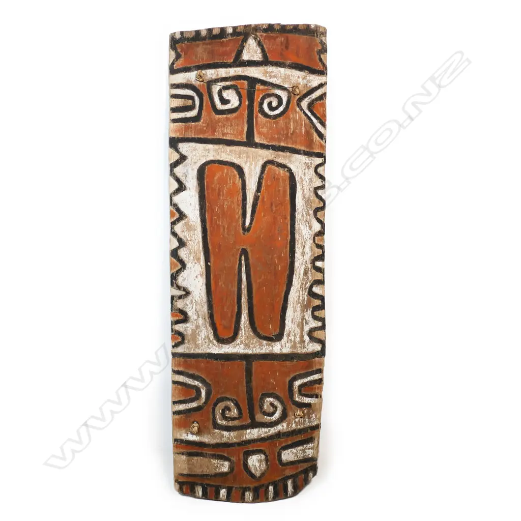A vintage central New Guinea carved and pigmented shield Image 1++