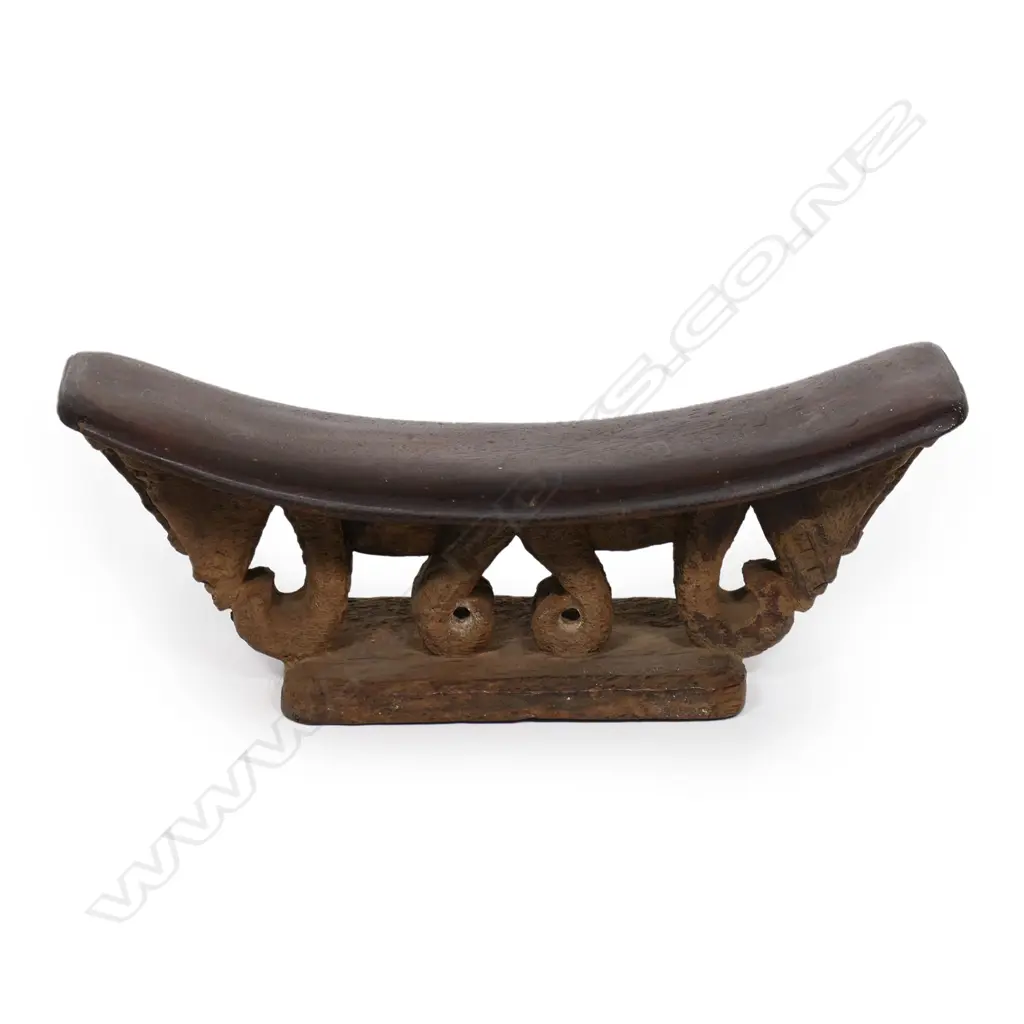 Western New Guinea (Irian Jaya) carved wooden headrest Image 1++