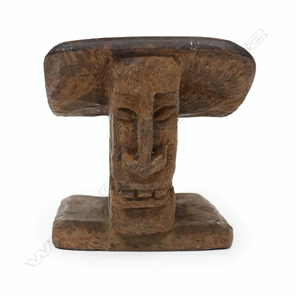 Western New Guinea (Irian Jaya) carved wooden headrest Image 1++