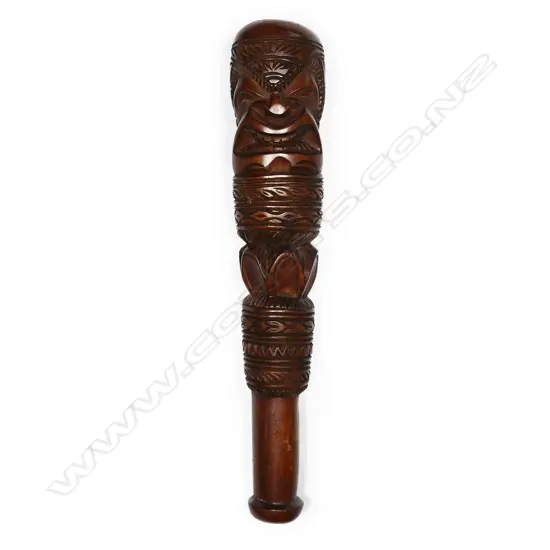 A 20thC Hawaii large carved hardwood hand club