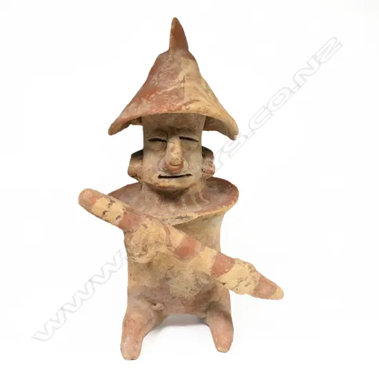 Pre-Columbian Jalisco Ameca Armoured Pottery Warrior Figure,