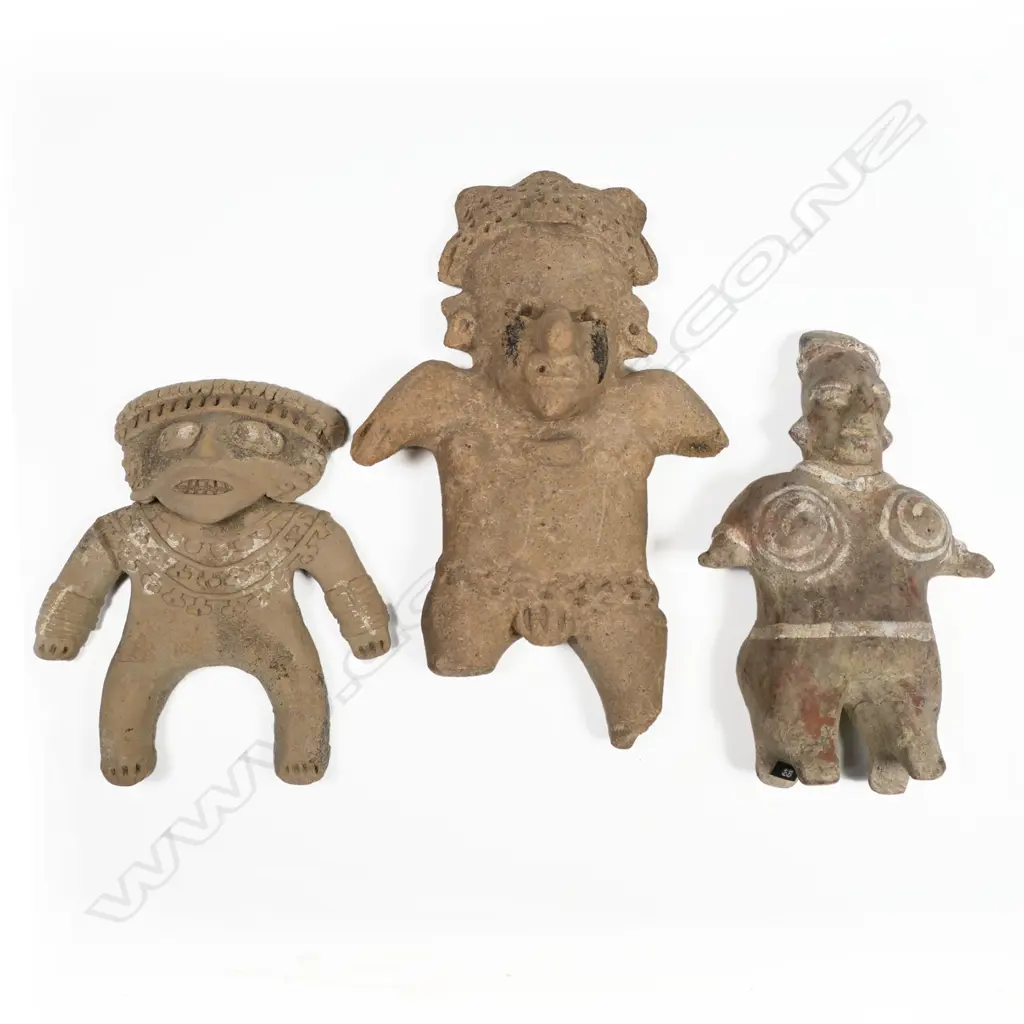 Three Pre-Columbian Figures, Image 1++