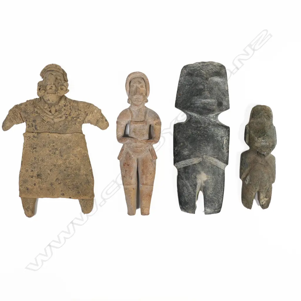 Two Pre-Columbian Mezcala stone figures (4), Image 1++