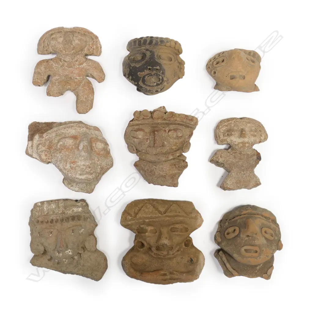 A Group of Nine Pre-Columbian Portrait Masks, Image 1++