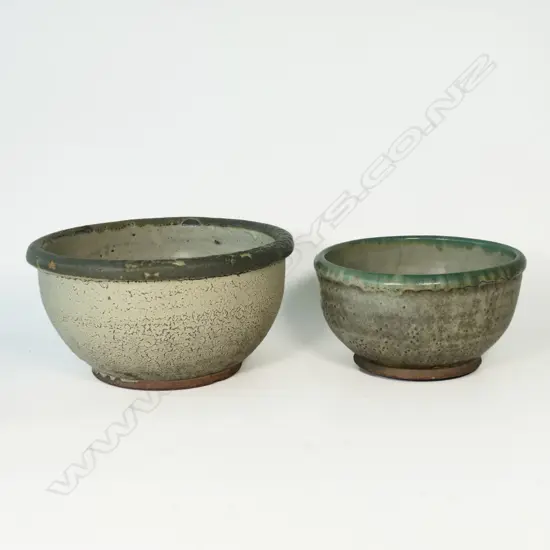 Two Japanese Stoneware Planters,