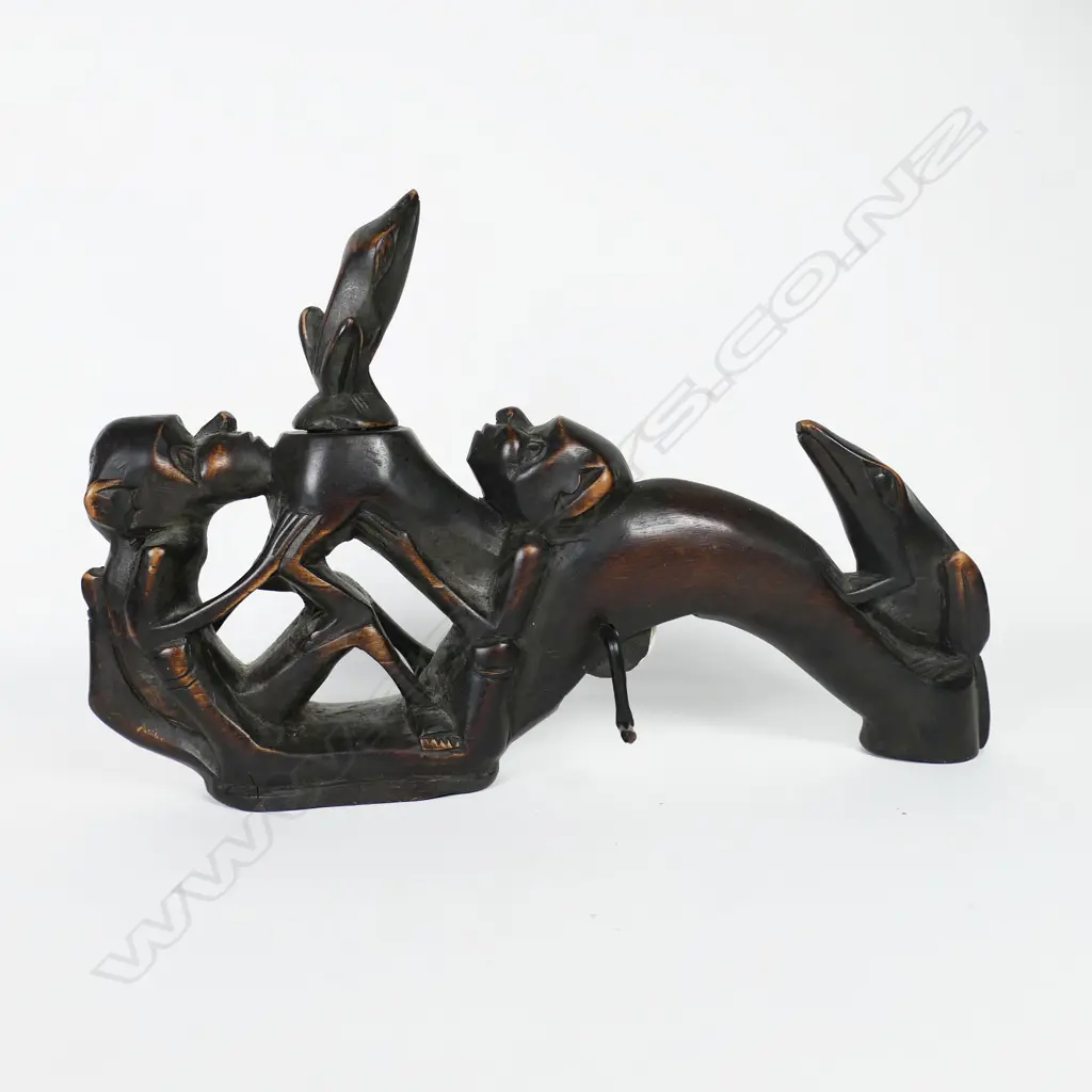 An Indonesian Lombok Carved Figural Betel Nut Lime Container - Provenance: The Collection of Robbert Haas, Image 1++