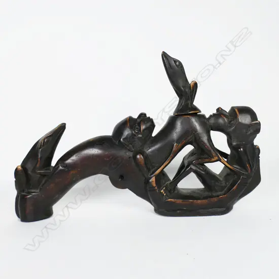 An Indonesian Lombok Carved Figural Betel Nut Lime Container - Provenance: The Collection of Robbert Haas,