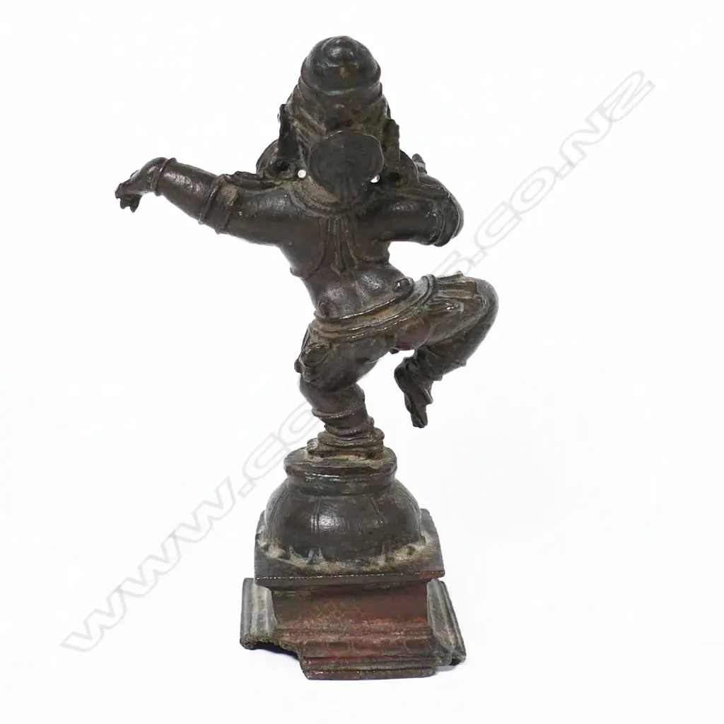 19thC Indian Dancing Krishna Bronze Figure, Image 1++