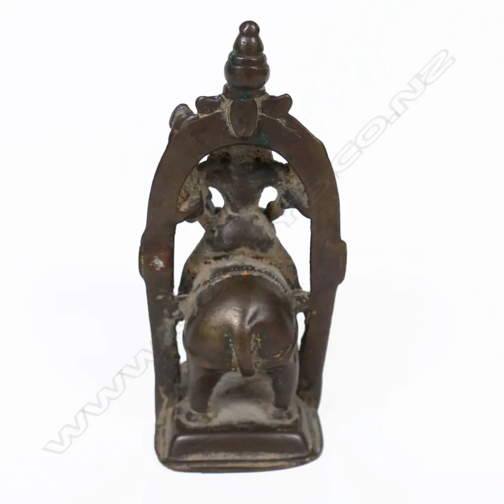 Bronze sculpture of the goddess Gajalaksmi seated on an elephant Image 1++