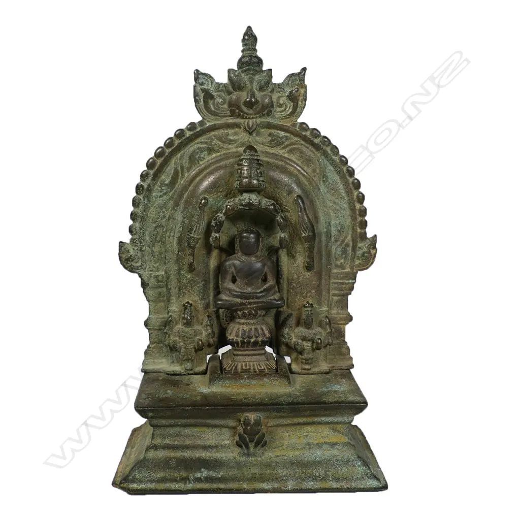 South Indian Bronze Buddha Figure Image 1++