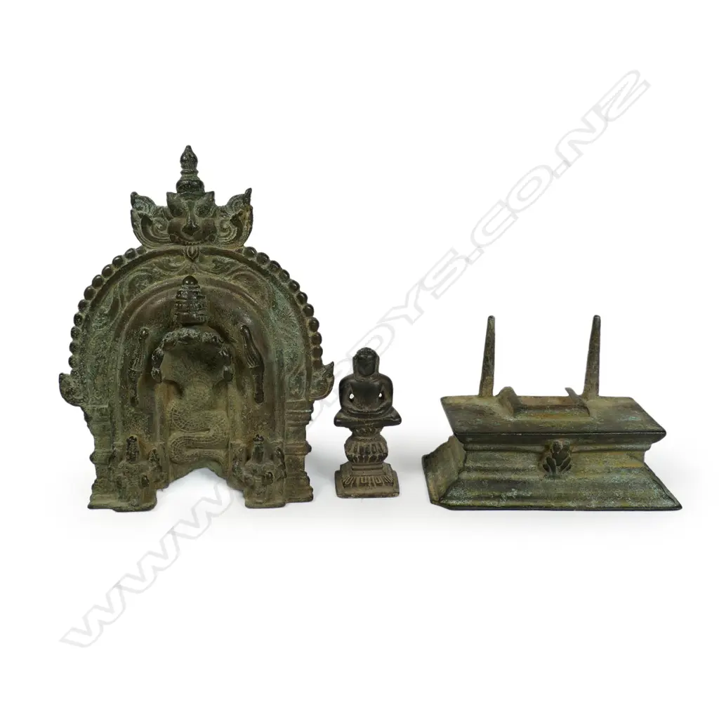 South Indian Bronze Buddha Figure Image 1++