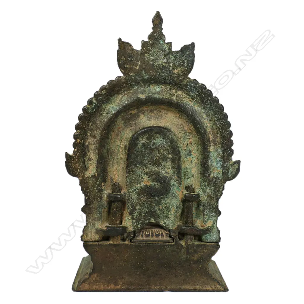 South Indian Bronze Buddha Figure Image 1++
