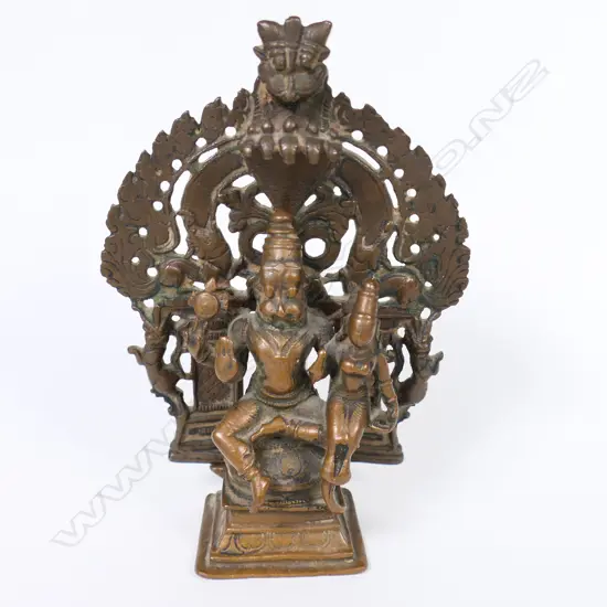 Bronze figurine of the goddess Durga, patina from rubbing, H.140mm