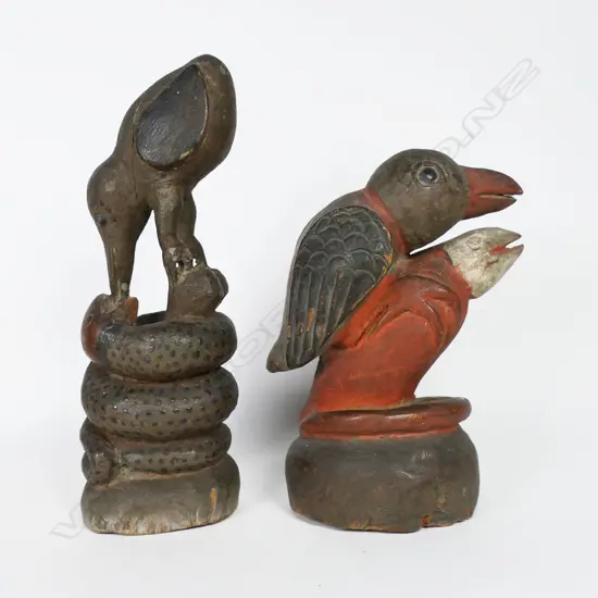 Two Early 20thC Balinese Carved Wood Figures,