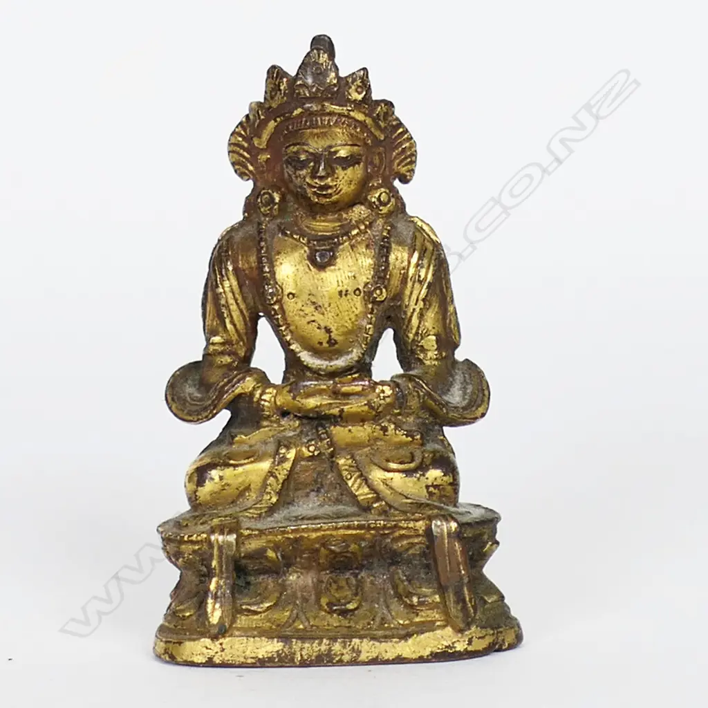 A 19thC Tibetan Gilded Bronze Figure of Amitabha, Image 1++