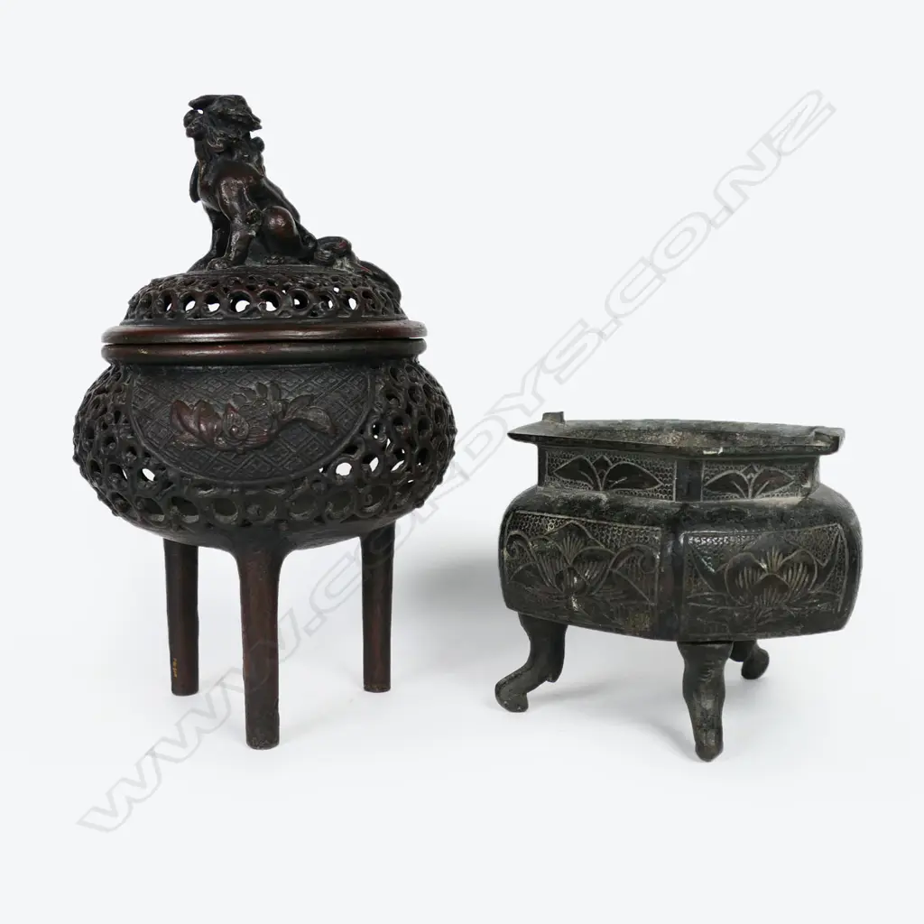 Two Chinese Bronze Censors, Image 1++