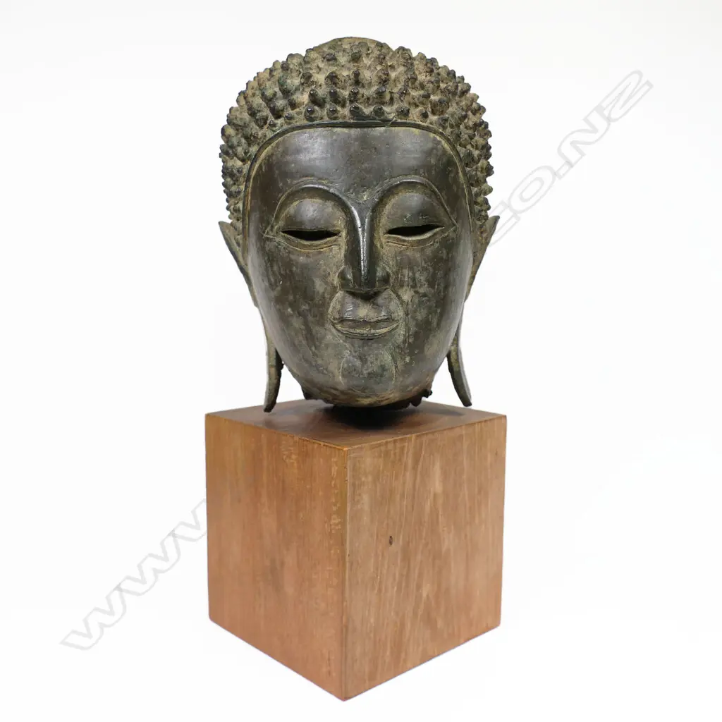 Thai Bronze Buddha Head, Image 1++