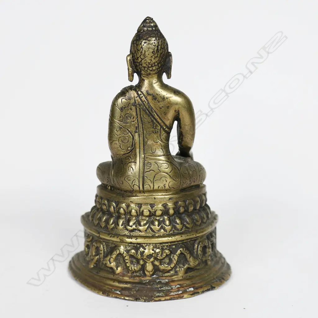 Tibetan 19thC Bronze Shakyamuni Buddha Figure, Image 1++