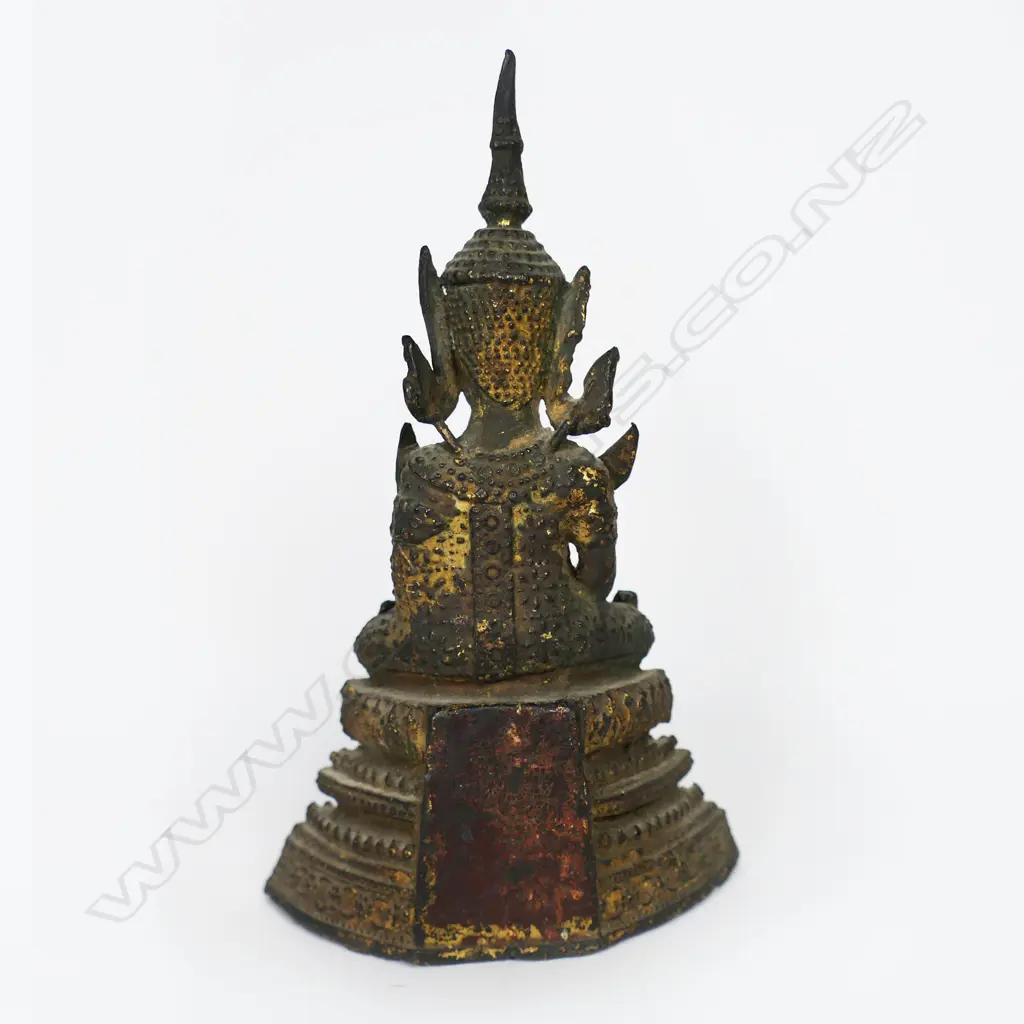 19thC Thai Bronze Buddha Figure, Image 1++