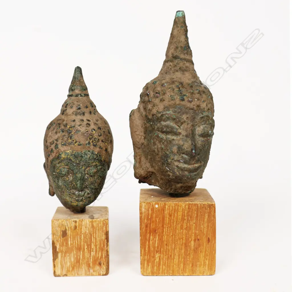 Two Small Thai Buddha Heads, Image 1++