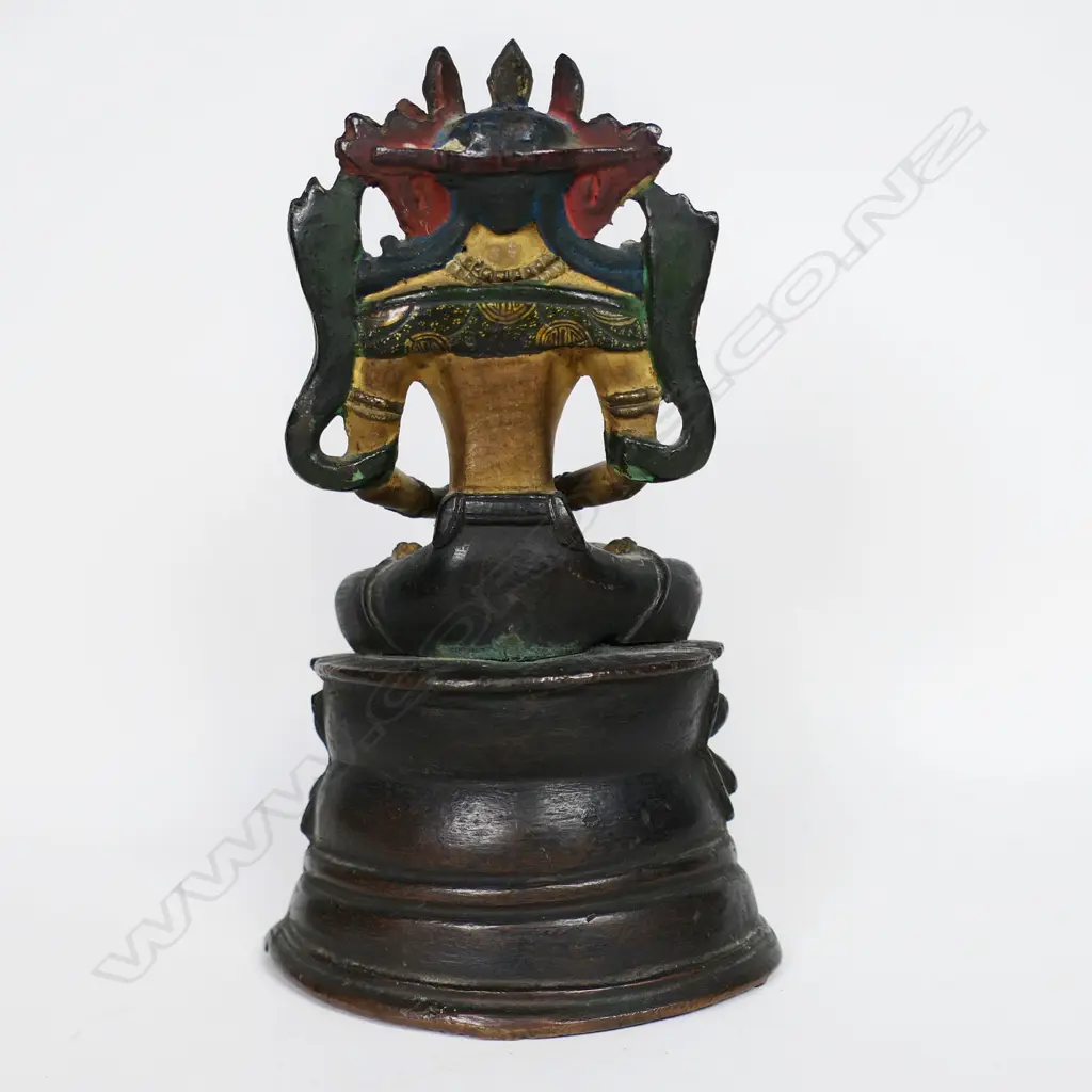 A Good 19thC Tibetan Bronze Amitayus Buddha, Image 1++