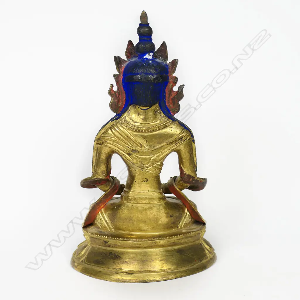 A 19thC Tibetan Gilt Bronze Amitabha Figure, Image 1++