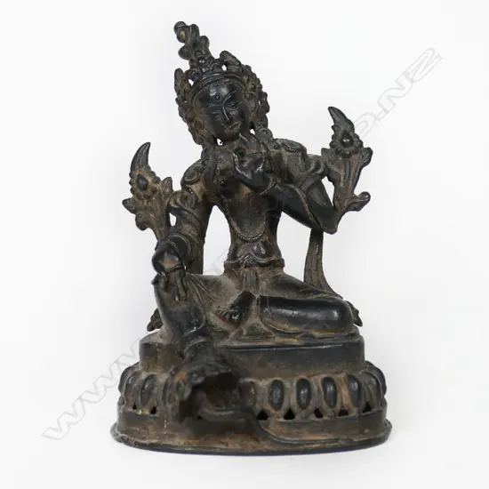 Tibetan 19thC Bronze Figure of the Bodhisattva Green Tara,