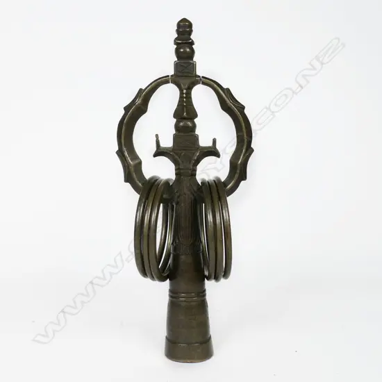 Japanese Bronze Meiji Period Bronze Top Section of a Shinto Priest’s Staff,