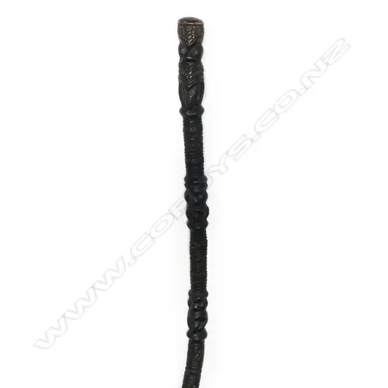 Māori carved walking stick,