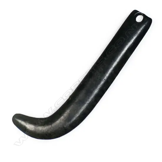 An old Māori pounamu kapeu ear pendant,