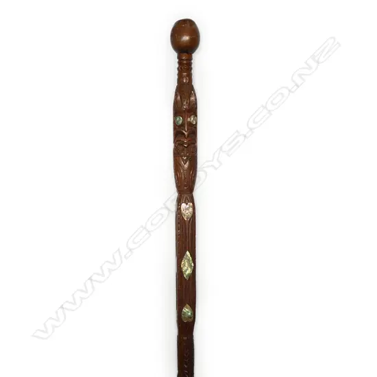 An early/mid 20thC Māori carved tokotoko/walking stick