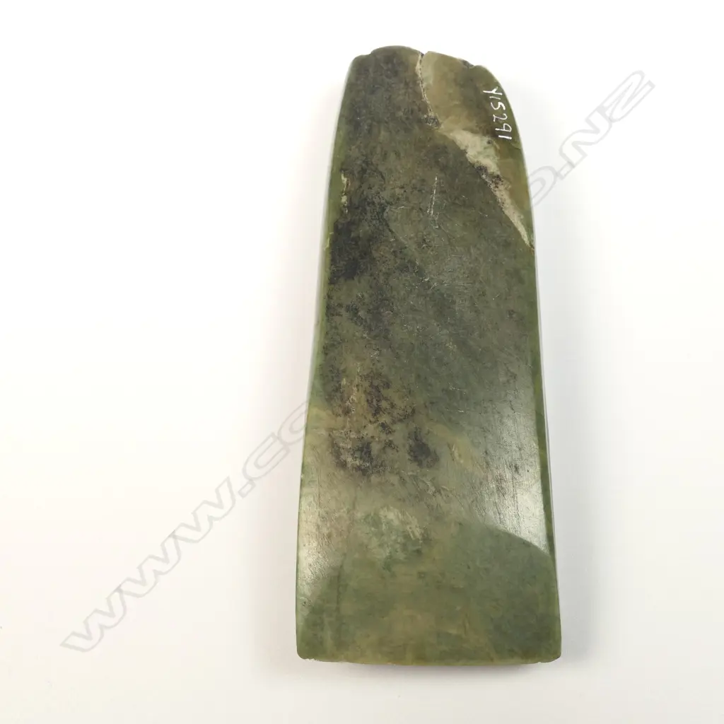 A Māori old stone tooled pounamu toki Image 1++