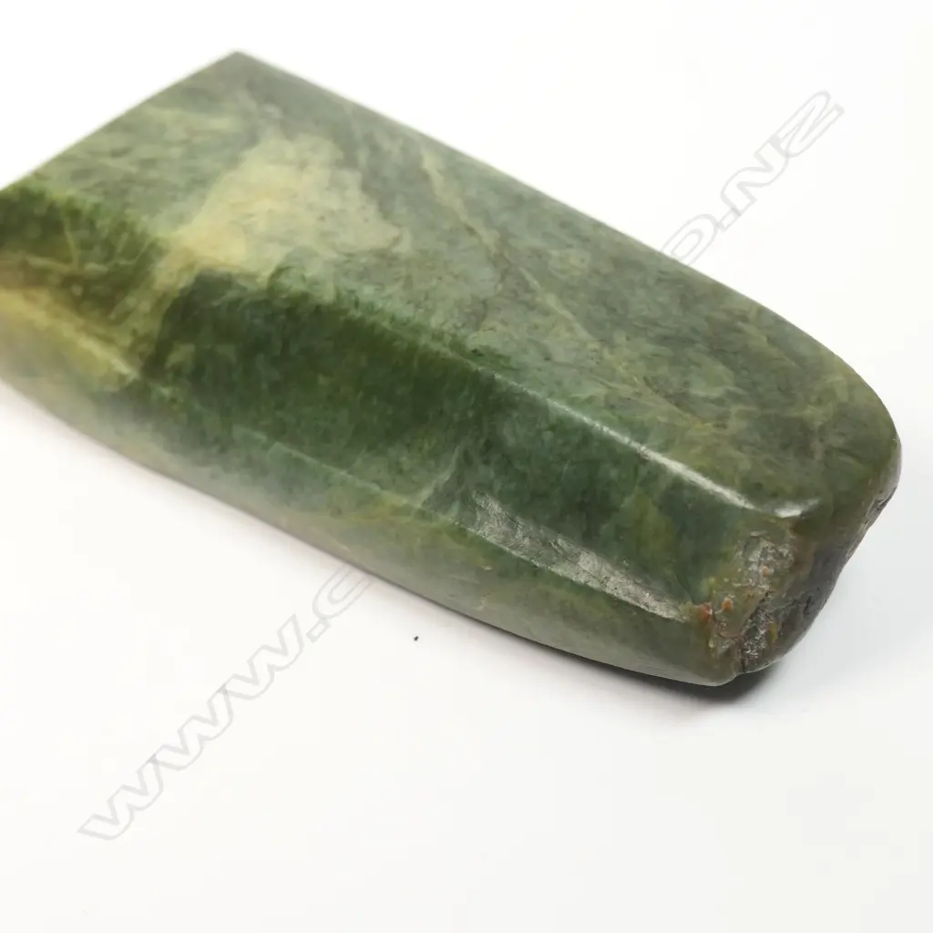 A Māori old stone tooled pounamu toki Image 1++