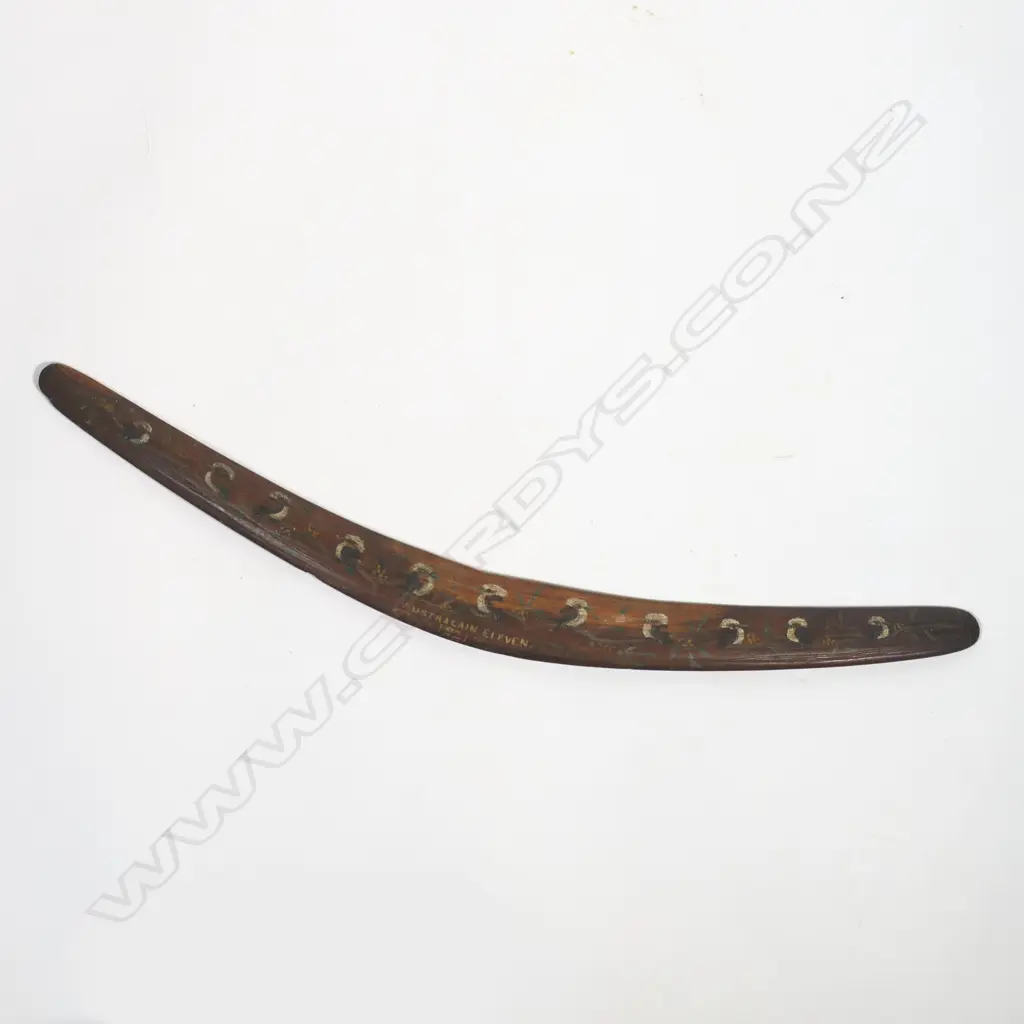Vintage Australian boomerang commemorating the 1921 Australian cricket team Image 1++