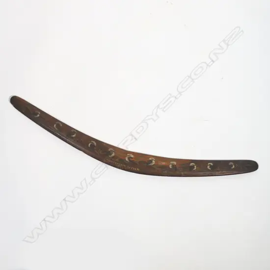 Vintage Australian boomerang commemorating the 1921 Australian cricket team
