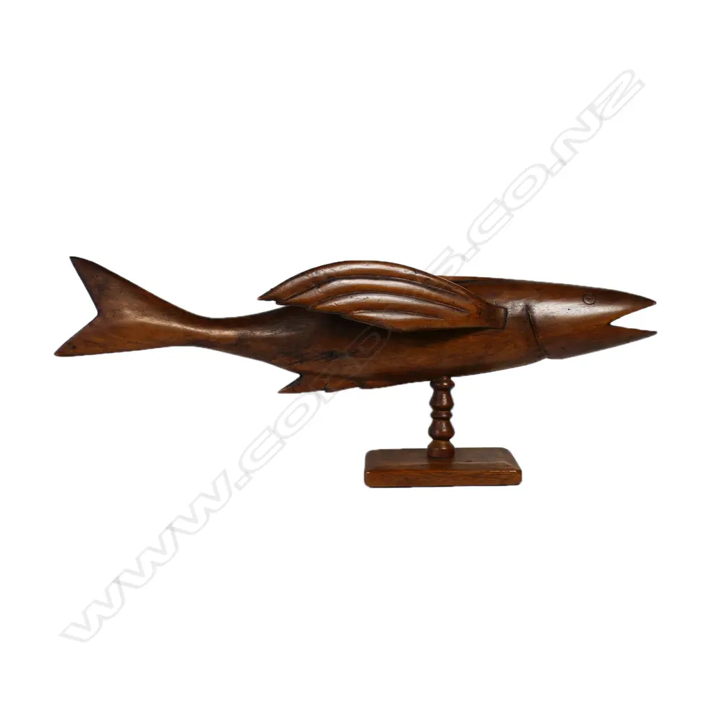 A good Pitcairn Island carved flying fish sculpture Image 1++