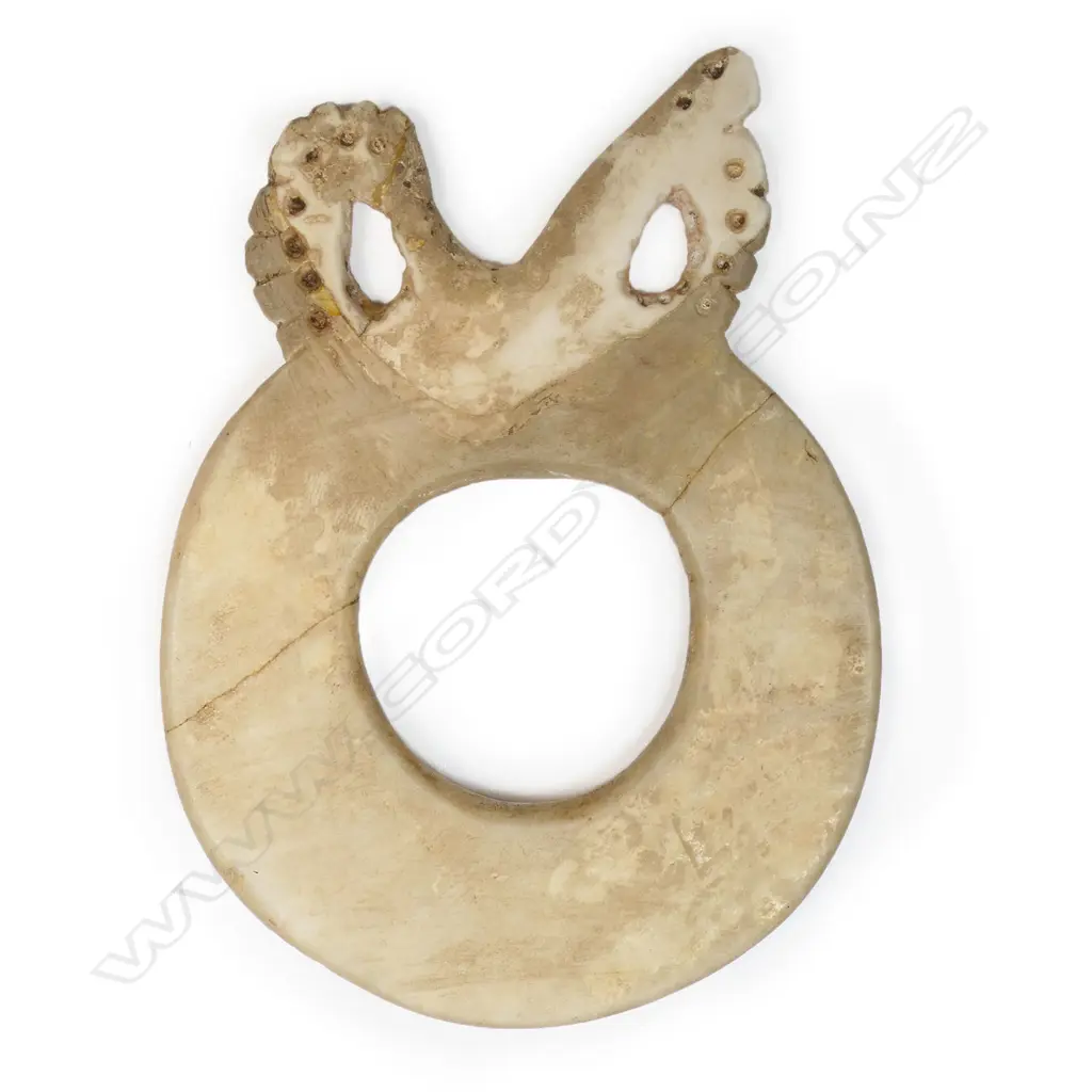 Solomon Island small clam shell barava ring disc. Repaired. Dia.90mm. Image 1++