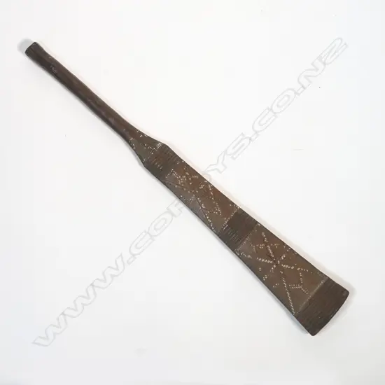 A Tongan club with head of tapering diamond section