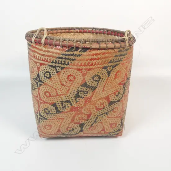 A woven Rice Basket from West Borneo,