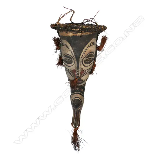 An uncommon Papua New Guinea carved and painted wood phallocrypt,
