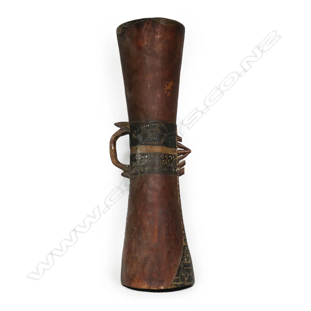 A Kundu Drum,  Papua New Guinea, Sepik. Minor faults. H.780mm. Provenance: Ex. The Estate of John Perry. Image 1++