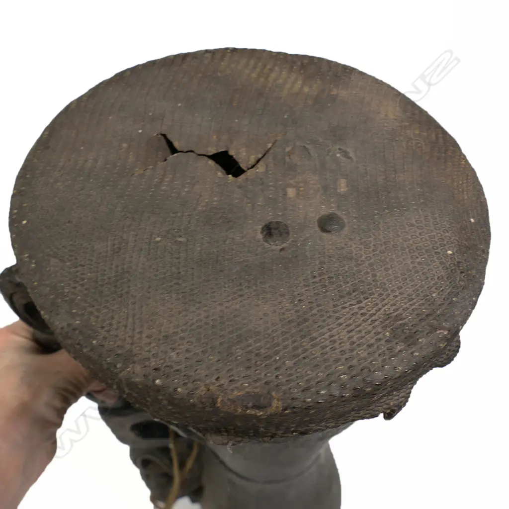 A Kundu Drum, Papua New Guinea, Sepik. H.685mm. Provenance: Ex. The Estate of John Perry. Image 1++