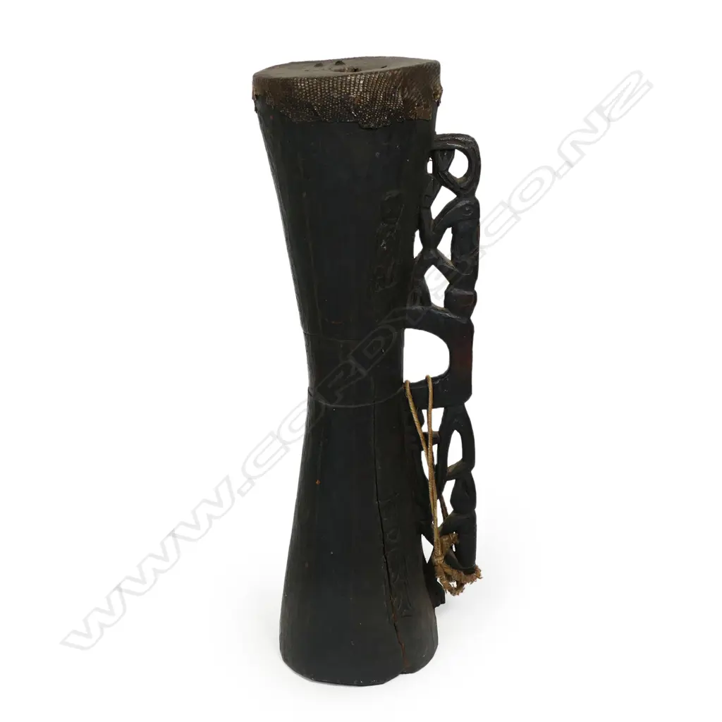 A Kundu Drum, Papua New Guinea, Sepik. H.685mm. Provenance: Ex. The Estate of John Perry. Image 1++
