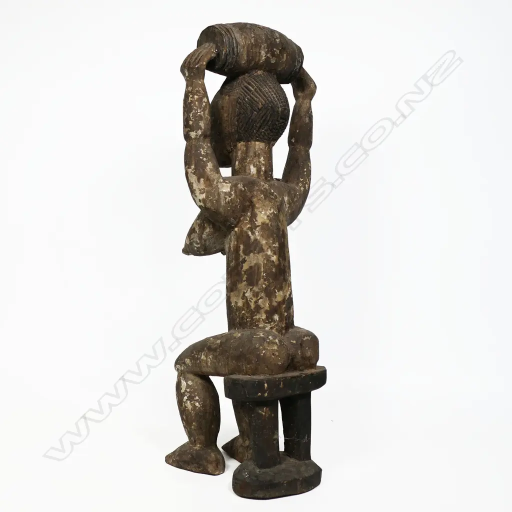African carved seated female figure, Image 1++