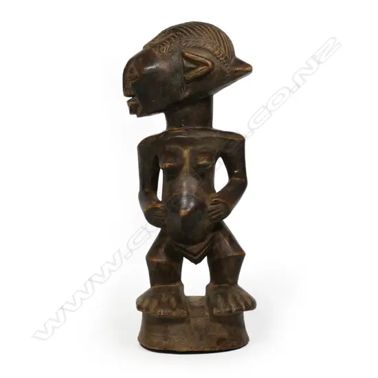 African carved standing female figure,