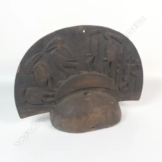 African carved crest helm,