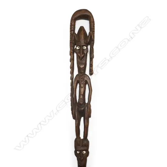 A carved African staff