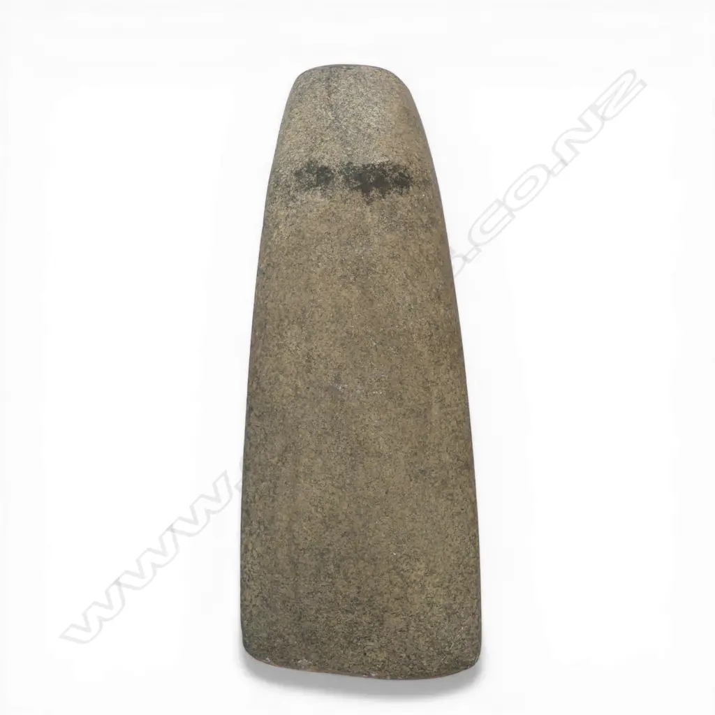 A medium large old Māori stone tooled toki, Image 1++