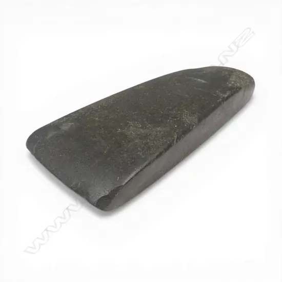 Large old Māori wide flat toki (adze),